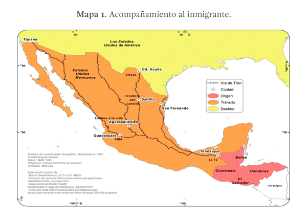 Mapa 1. Acompañamiento al inmigrante