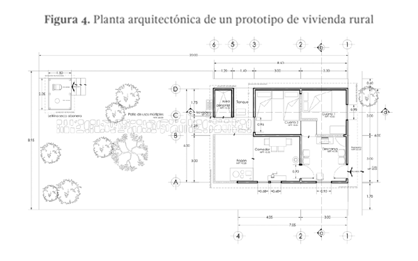 Figura 4. Planta arquitectónica de un prototipo de vivienda rural